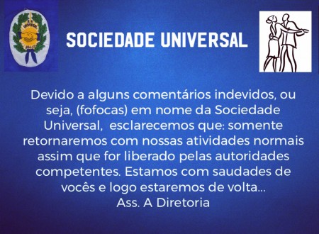COMUNICADO SOCIEDADE UNIVERSAL 
